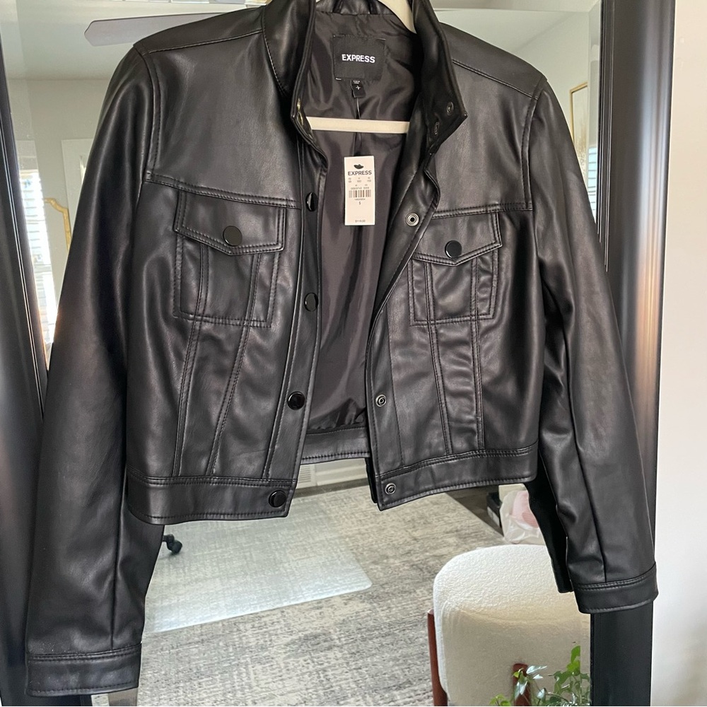 NWT Express Black Women's Leather Jacket